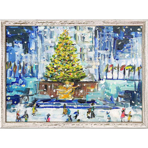 Christmas In New York Mini Framed Canvas