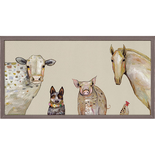Cattle Dog and Crew Mini Framed Canvas