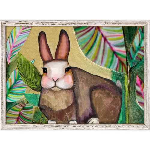 Carrot Cake Bunny In Leaves Mini Framed Canvas