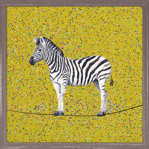 Confetti Zebra Mini Framed Canvas