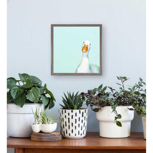 Curious Duck Mini Framed Canvas