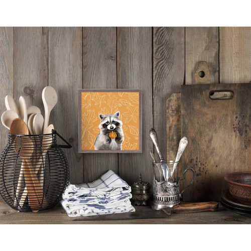 Fall - Thankful Raccoon Mini Framed Canvas