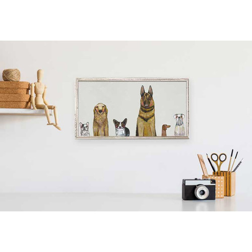 Dogs Dogs Dogs - Gray Mini Framed Canvas