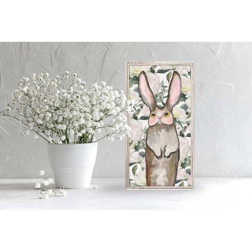 Forest Bunny - Floral Mini Framed Canvas