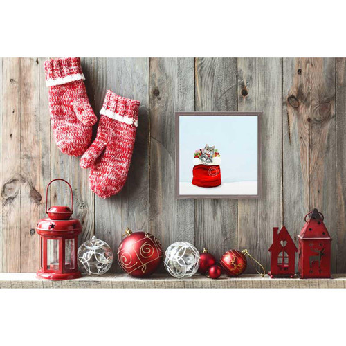 Holiday - A Kitty For Christmas Mini Framed Canvas