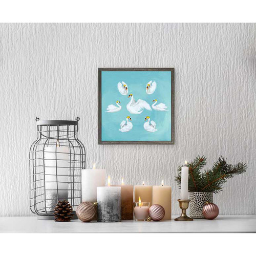 Holiday - 7 Swans A Swimming Mini Framed Canvas