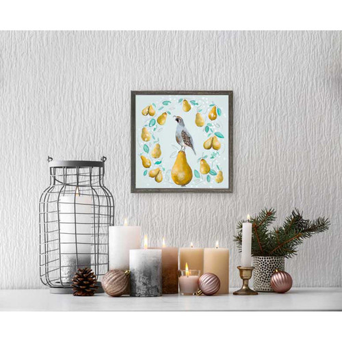 Holiday - 1 Partridge In A Pear Tree Mini Framed Canvas