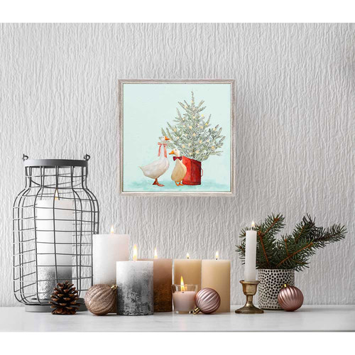 Holiday - Festive Goose And Duck Pals Mini Framed Canvas