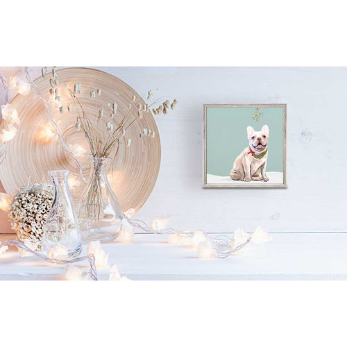 Holiday - Festive Cream Frenchie Mini Framed Canvas