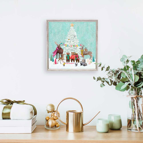 Holiday - Peace On Earth Christmas Tree Mini Framed Canvas