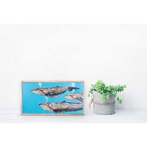 Humpback Whale Pod Mini Framed Canvas