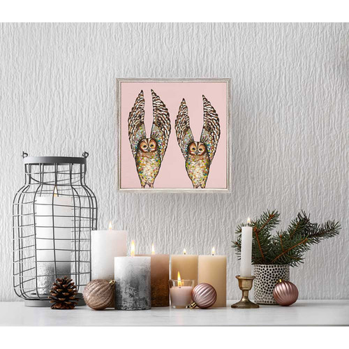 Holiday - Owl Duo - White Mini Framed Canvas