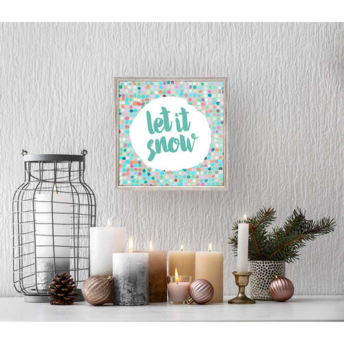 Holiday - Let It Snow - White Mini Framed Canvas