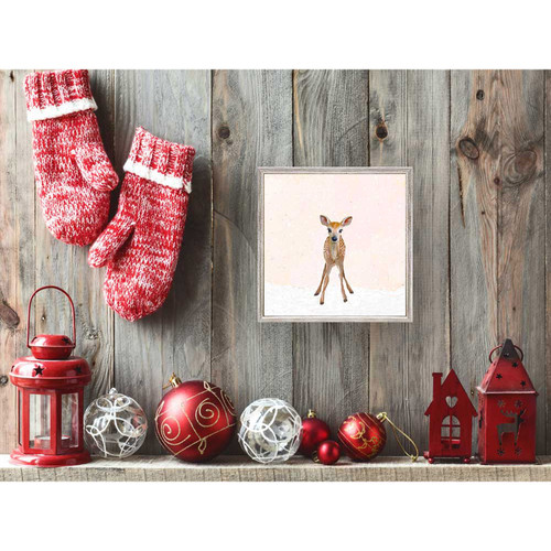 Holiday - Snowy Fawn Mini Framed Canvas