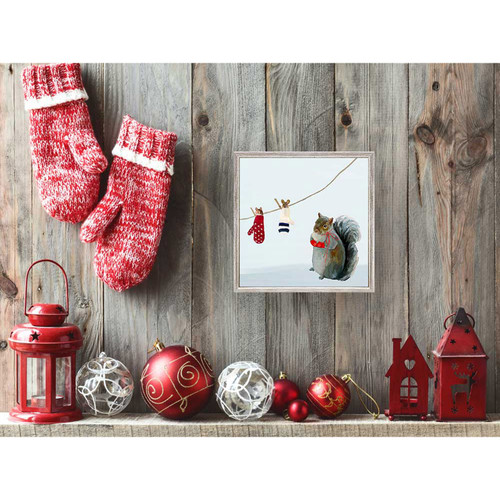 Holiday - Squirrels Love Mittens Mini Framed Canvas