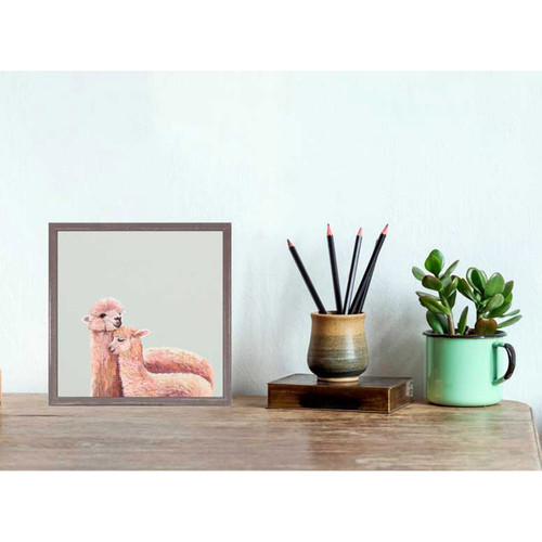 Llama Mama Snuggles Mini Framed Canvas