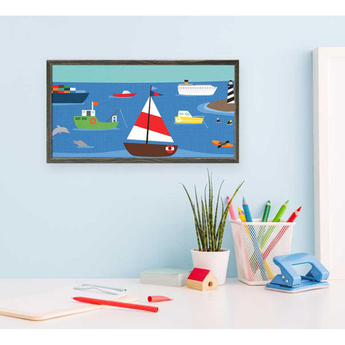 Move Me By Sea Mini Framed Canvas