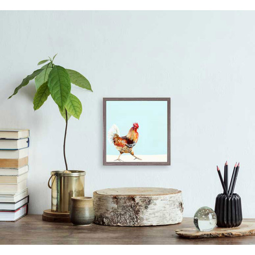 Mr. Rooster Mini Framed Canvas