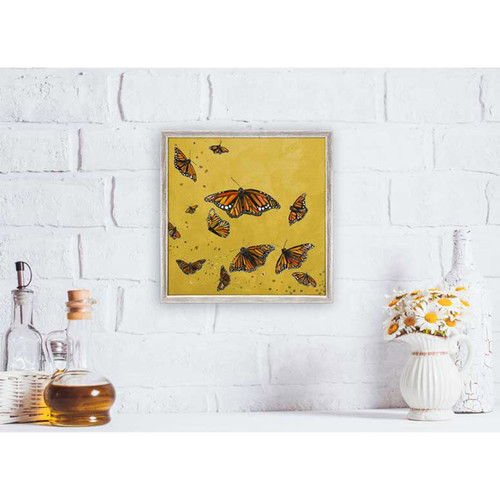 Monarchs - Gold Mini Framed Canvas