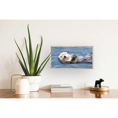 Otter Play 2 Mini Framed Canvas