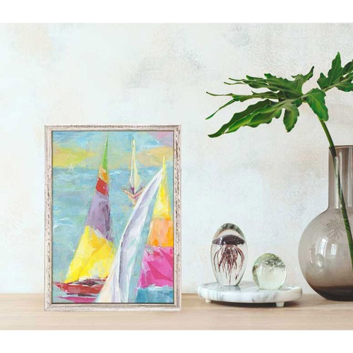 Painted Sailboat Mini Framed Canvas