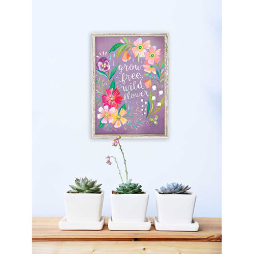 Purple Grow Free, Wildflower Mini Framed Canvas