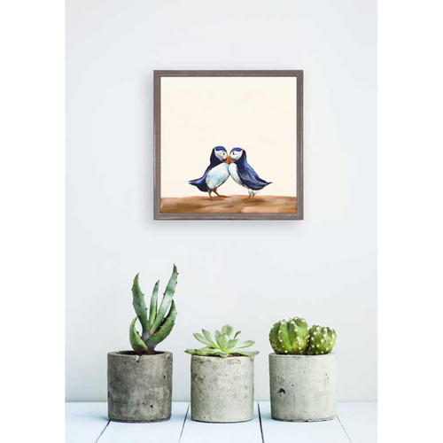 Puffin Couple Mini Framed Canvas