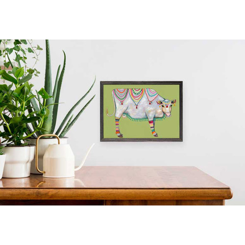 Queen Of The Pasture - Chartreuse Mini Framed Canvas