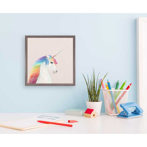 Rainbow Unicorn Mini Framed Canvas