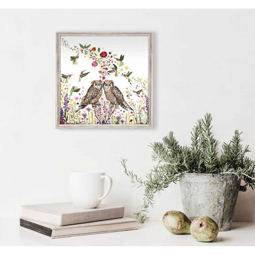 Ruby Throated Hummingbird Watch Mini Framed Canvas