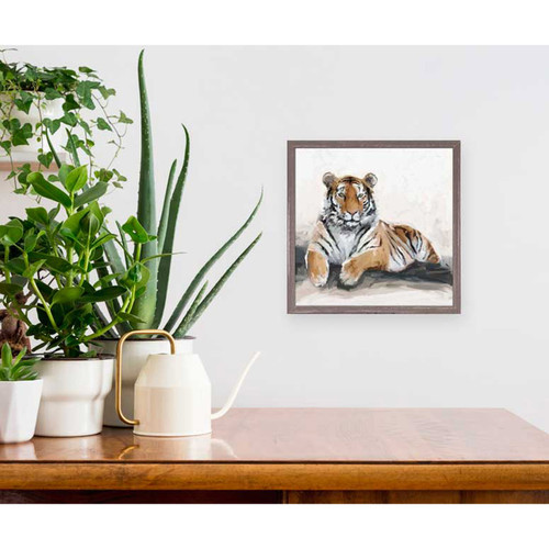 Resting Tiger Mini Framed Canvas