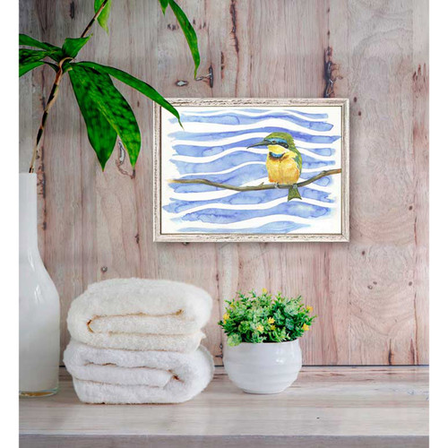 Shibori and Birds - Bee Eater Mini Framed Canvas