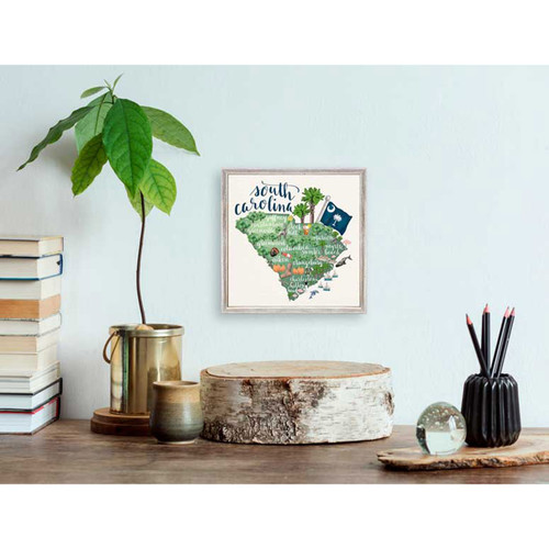 State Map - South Carolina Mini Framed Canvas