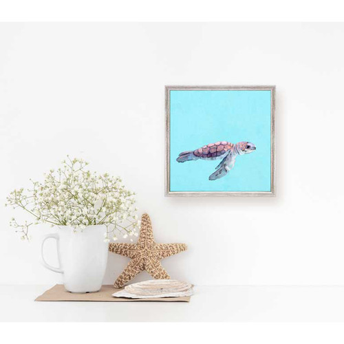 Swimming Baby Turtle 2 Mini Framed Canvas