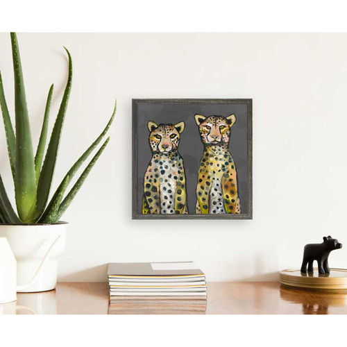 Two Wild Cheetahs Mini Framed Canvas