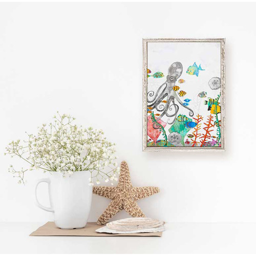 Underwater Garden - Octopus Mini Framed Canvas