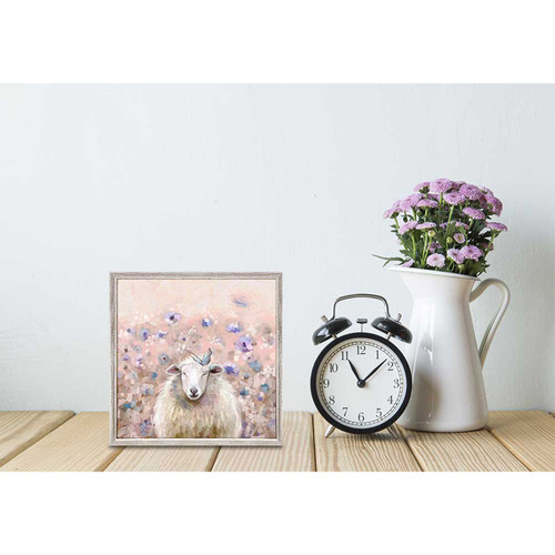 Wildflower Sheep Mini Framed Canvas