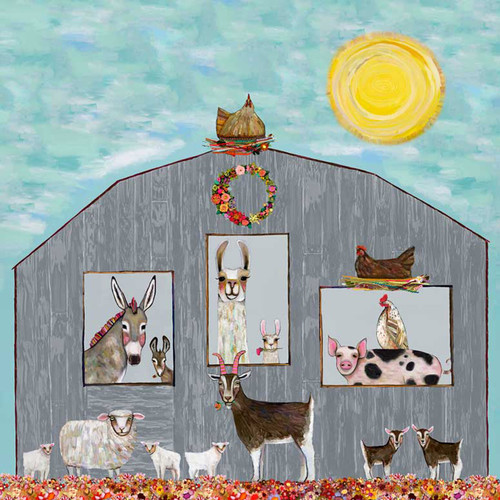 Barn Party Stretched Canvas Wall Art