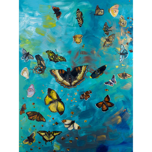 Bunch of Butterflies Stretched Canvas Wall Art