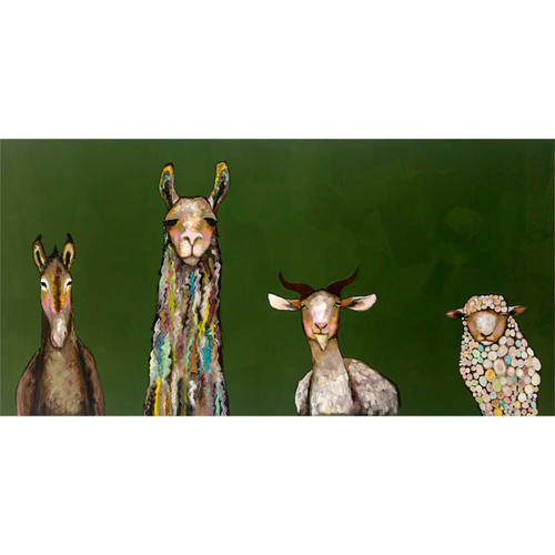 Donkey, Llama, Goat, Sheep Stretched Canvas Wall Art