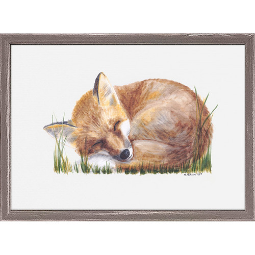 Sleeping Animal Portraits - Woodland Fox Mini Framed Canvas