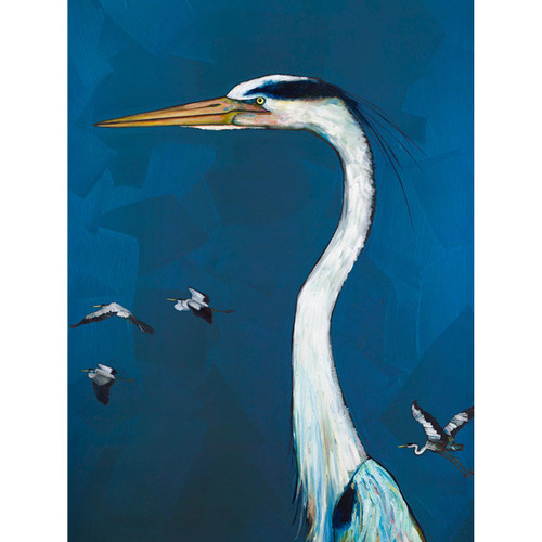 Great Blue Heron Stretched Canvas Wall Art