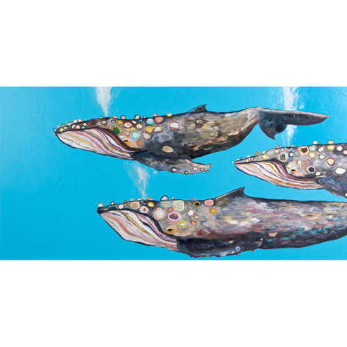 Humpback Whale Pod Stretched Canvas Wall Art