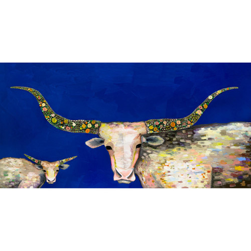 Little Longhorn Baby Stretched Canvas Wall Art