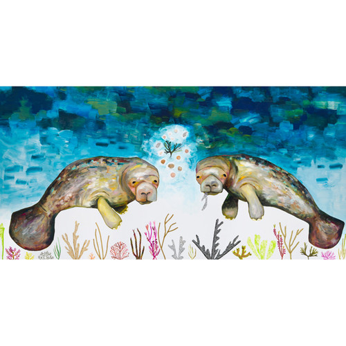 Manatees Stretched Canvas Wall Art