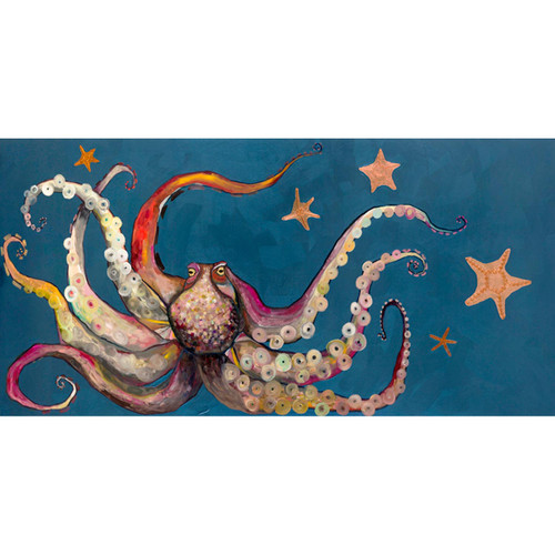 Octopus and Starfish Stretched Canvas Wall Art