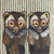 Pair Of Wolverines On Stripes Stretched Canvas Wall Art