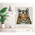 Tiger On Cream Stretched Canvas Wall Art