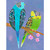 Parakeet Pair Stretched Canvas Wall Art