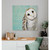 Sweet Barn Owl - Sky Blue Stretched Canvas Wall Art